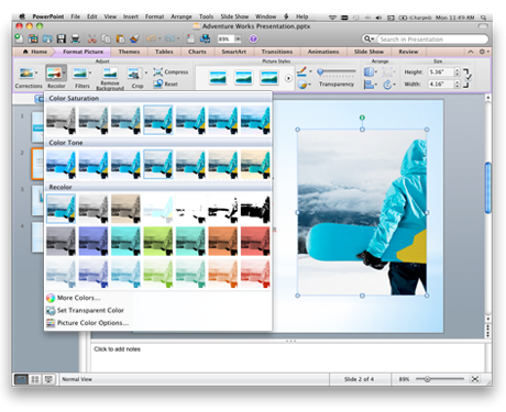 using powerpoint as photo shop for mac